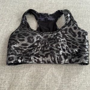Women's metallic cheetah print sports bra workout size small boom boom jeans